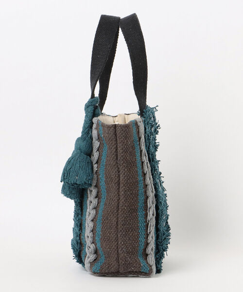Lilas Campbell(リラキャンベル)の「Lilas Campbell / 別注 ミックスボア トートバッグ(トートバッグ・レディース・オレンジ/ブルー・ONE SIZE)」の4枚目の写真