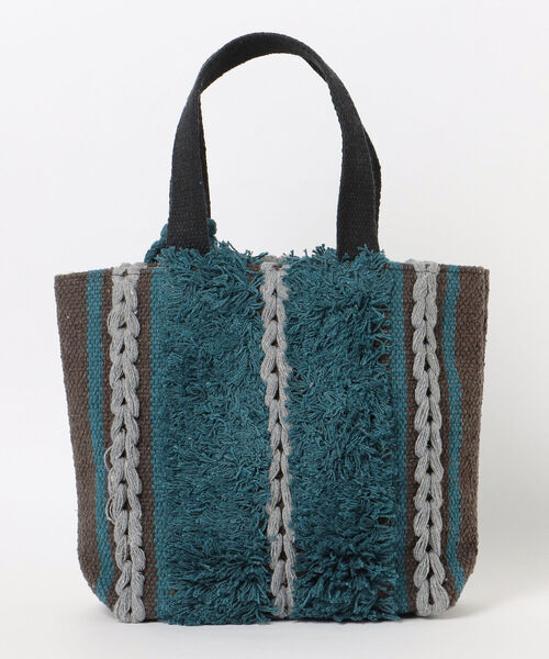 Lilas Campbell(リラキャンベル)の「Lilas Campbell / 別注 ミックスボア トートバッグ(トートバッグ・レディース・オレンジ/ブルー・ONE SIZE)」の6枚目の写真