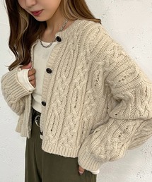 ケーブル編みショートカーディガン【ZOZOTOWN限定アイテム】