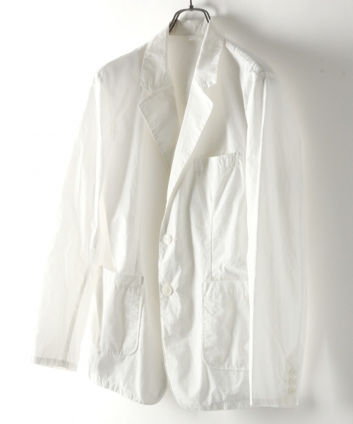 HARE(ハレ)の「タイプライターシャツジャケット(HARE)(テーラードジャケット・メンズ・オフホワイト/ブルー/ネイビー/ベージュ・MEDIUM/SMALL/LARGE)」の2枚目の写真