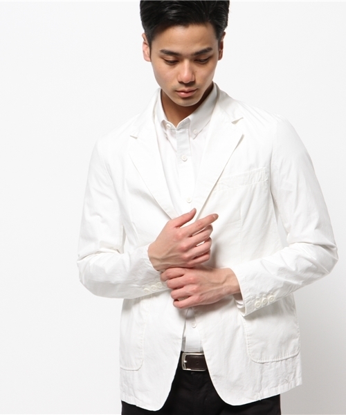 HARE(ハレ)の「タイプライターシャツジャケット(HARE)(テーラードジャケット・メンズ・オフホワイト/ブルー/ネイビー/ベージュ・MEDIUM/SMALL/LARGE)」の18枚目の写真