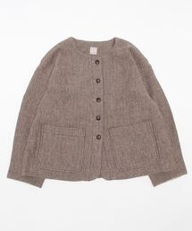 TSUHARU by Samansa Mos2 | 麻ウールノーカラーショートコート(ノーカラーコート)