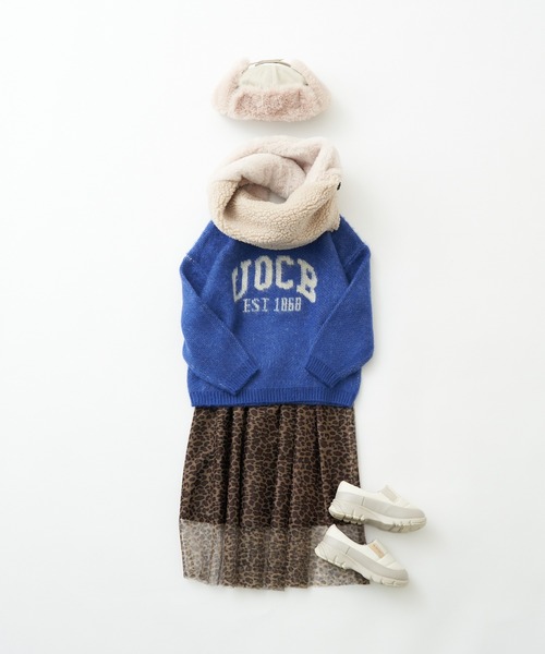 CIAOPANIC TYPY（チャオパニックティピー）の「【KIDS】ダブルジャガードロゴシャギーニットクルーネック（ニット/セーター・キッズ・グレー/ブルー・S/M/L/XL/XXL）」の16枚目の写真