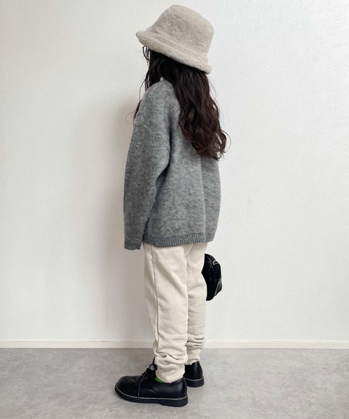 CIAOPANIC TYPY（チャオパニックティピー）の「【KIDS】ダブルジャガードロゴシャギーニットクルーネック（ニット/セーター・キッズ・グレー/ブルー・S/M/L/XL/XXL）」の13枚目の写真