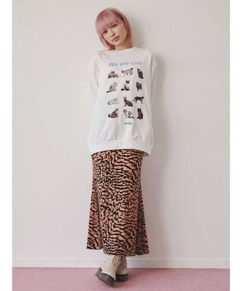 merry jenny（メリージェニー）の「We are CAT スウェット（スウェット・レディース・ネイビー/ライトグレー/オフホワイト・FREE）」の8枚目の写真