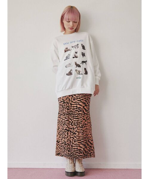 merry jenny（メリージェニー）の「We are CAT スウェット（スウェット・レディース・ネイビー/ライトグレー/オフホワイト・FREE）」の9枚目の写真