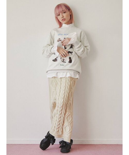 merry jenny（メリージェニー）の「We are CAT スウェット（スウェット・レディース・ネイビー/ライトグレー/オフホワイト・FREE）」の18枚目の写真