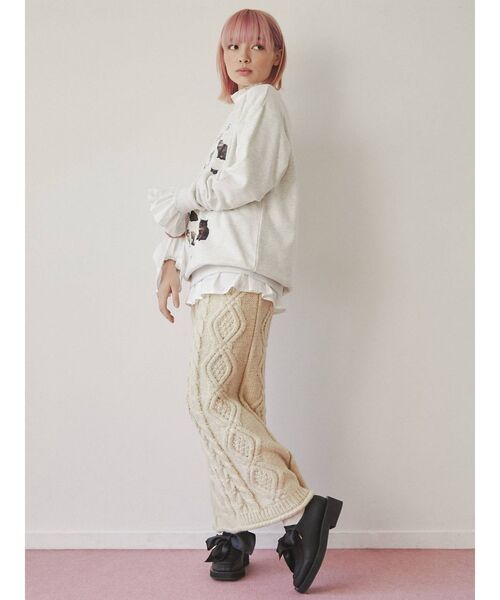 merry jenny（メリージェニー）の「We are CAT スウェット（スウェット・レディース・ネイビー/ライトグレー/オフホワイト・FREE）」の19枚目の写真