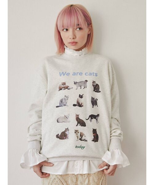 merry jenny（メリージェニー）の「We are CAT スウェット（スウェット・レディース・ネイビー/ライトグレー/オフホワイト・FREE）」の20枚目の写真