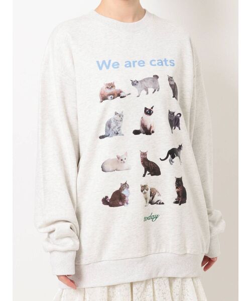 merry jenny（メリージェニー）の「We are CAT スウェット（スウェット・レディース・ネイビー/ライトグレー/オフホワイト・FREE）」の6枚目の写真