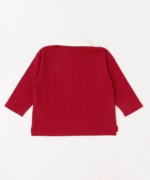 petit main(プティマイン)の「ラガー長袖Tシャツ(Tシャツ/カットソー・キッズ・レッド/ブラック・90cm/130cm/110cm/120cm/80cm/100cm)」の4枚目の写真