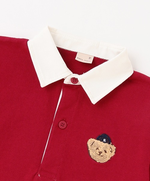 petit main(プティマイン)の「ラガー長袖Tシャツ(Tシャツ/カットソー・キッズ・レッド/ブラック・90cm/130cm/110cm/120cm/80cm/100cm)」の5枚目の写真