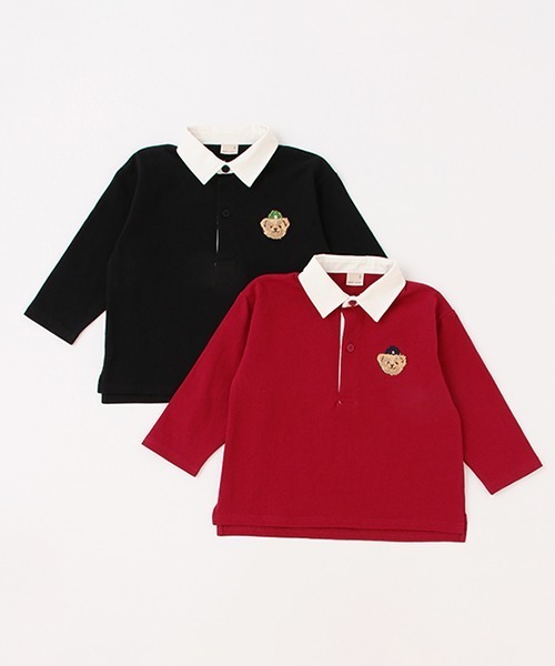 petit main(プティマイン)の「ラガー長袖Tシャツ(Tシャツ/カットソー・キッズ・レッド/ブラック・90cm/130cm/110cm/120cm/80cm/100cm)」の11枚目の写真