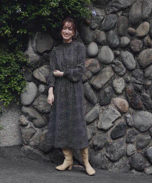 N.（N. Natural Beauty Basic）（エヌエヌナチュラルビューティーベーシック）の「◆ドットフリルスタンドネックナローワンピース（ワンピース・レディース・ブルー系その他/ブラック系その他・MEDIUM）」の22枚目の写真