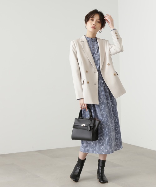 N.（N. Natural Beauty Basic）（エヌエヌナチュラルビューティーベーシック）の「◆ドットフリルスタンドネックナローワンピース（ワンピース・レディース・ブルー系その他/ブラック系その他・MEDIUM）」の21枚目の写真