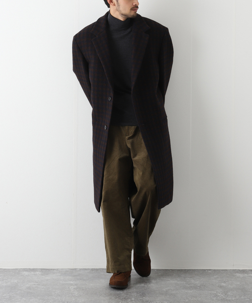 LEMAIRE（ルメール）の「【LEMAIRE / ルメール】CHESTERFIELD COAT DB CHK（チェスターコート・メンズ・ブラウン・MEDIUM/LARGE）」の2枚目の写真