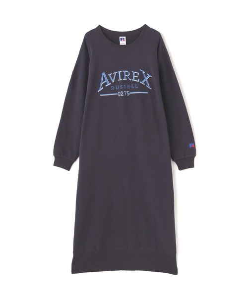 Russell Athletic(ラッセルアスレティック)の「【RUSSELL ATHLETIC × AVIREX】SWEAT ONEPIECE/ スウェットワンピース(ワンピース・レディース・ダークグリーン系/ブラック・F)」の9枚目の写真