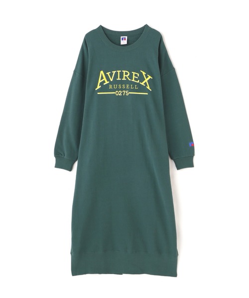 Russell Athletic(ラッセルアスレティック)の「【RUSSELL ATHLETIC × AVIREX】SWEAT ONEPIECE/ スウェットワンピース(ワンピース・レディース・ダークグリーン系/ブラック・F)」の13枚目の写真