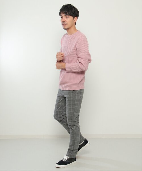 【洗濯機で洗える】ミックスジャガードニット