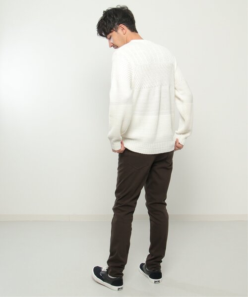 【洗濯機で洗える】ミックスジャガードニット