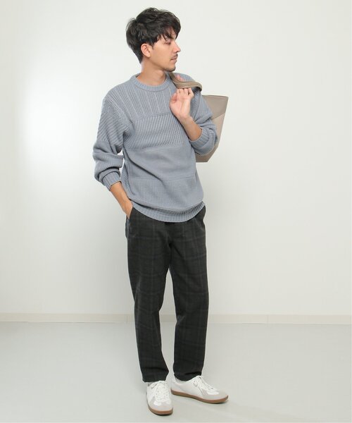 【洗濯機で洗える】ミックスジャガードニット