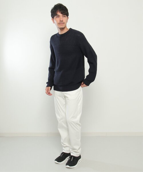 【洗濯機で洗える】ミックスジャガードニット