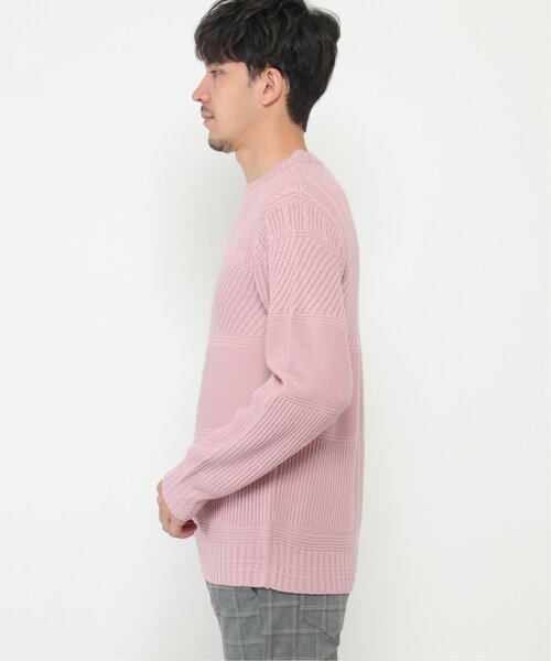 【洗濯機で洗える】ミックスジャガードニット