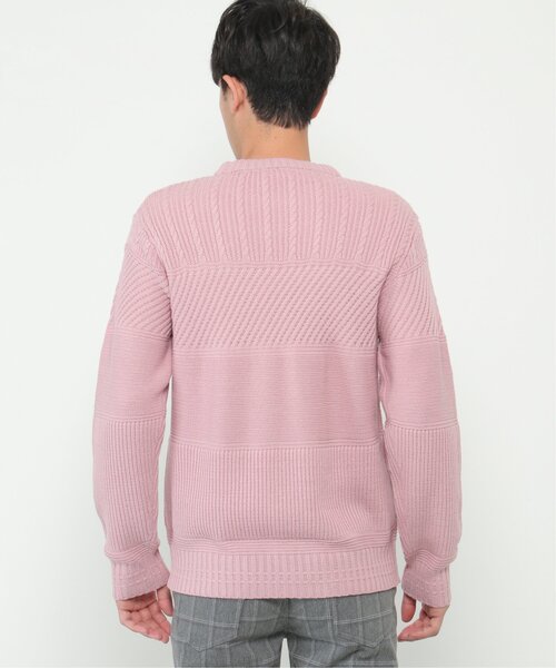 【洗濯機で洗える】ミックスジャガードニット