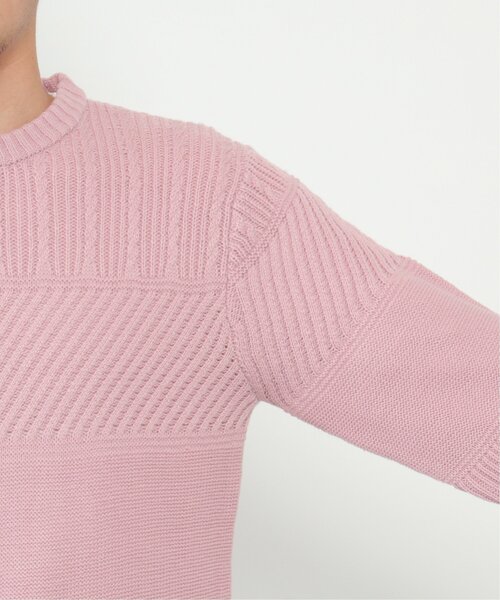 ikka（イッカ）の「【洗濯機で洗える】ミックスジャガードニット（ニット/セーター・メンズ・ネイビー/オフホワイト/ピンク/ブルー/グリーン・S/M/L/XL）」の21枚目の写真