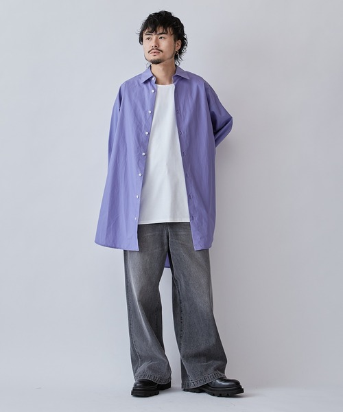 Lui's（ルイス）の「120/2 ビッグシャツ（シャツ/ブラウス・メンズ・バイオレット/ブラック/ホワイト・FREE）」の11枚目の写真