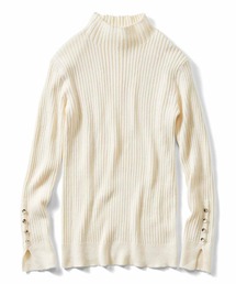 ＩＥＤＩＴ　肌ざわりやわらかなコットンカシミヤ素材のデザインリブニット