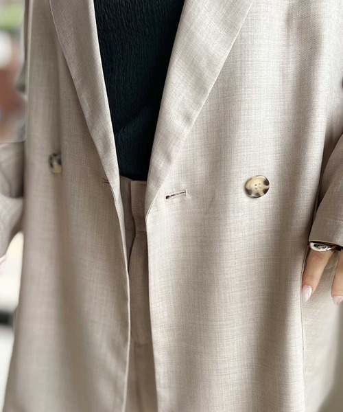 RIRIYANO（リリヤーノ）の「《RIRIYANO×クラシカルエルフコラボ》大人の上級者魅せ。バックスリットダブルボタンジャケット(セットアップ可)（テーラードジャケット・レディース・モカ/グレイッシュベージュ/チャコールグレー・LARGE/MEDIUM/SMALL/X-LARGE）」の20枚目の写真