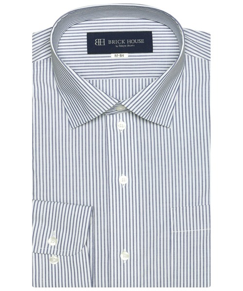TOKYO SHIRTS(トウキョウシャツ)の「形態安定ノーアイロン ワイド 長袖ビジネスワイシャツ(ビジネスシャツ・メンズ・ネイビー・首回り41cm-裄丈86cm/首回り39cm-裄丈80cm/首回り43cm-裄丈82cm/首回り41cm-裄丈82cm/首回り39cm-裄丈84cm/首回り37cm-裄丈80cm/首回り42cm-裄丈82cm/首回り37cm-裄丈84cm/首回り42cm-裄丈86cm/首回り43cm-裄丈86cm)」の1枚目の写真
