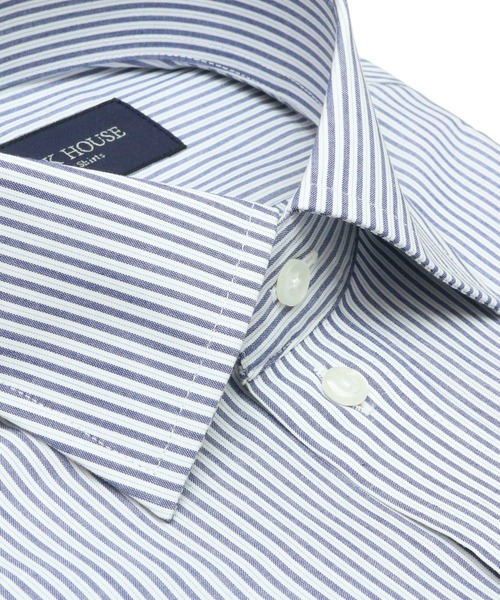 TOKYO SHIRTS(トウキョウシャツ)の「形態安定ノーアイロン ワイド 長袖ビジネスワイシャツ(ビジネスシャツ・メンズ・ネイビー・首回り41cm-裄丈86cm/首回り39cm-裄丈80cm/首回り43cm-裄丈82cm/首回り41cm-裄丈82cm/首回り39cm-裄丈84cm/首回り37cm-裄丈80cm/首回り42cm-裄丈82cm/首回り37cm-裄丈84cm/首回り42cm-裄丈86cm/首回り43cm-裄丈86cm)」の2枚目の写真