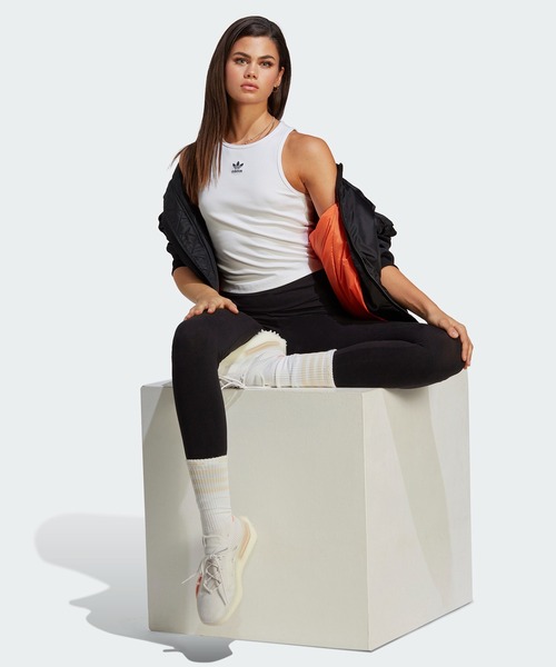 adidas（アディダス）の「アディカラー エッセンシャルズ リブ タンクトップ / アディダスオリジナルス adidas Originals（タンクトップ・レディース・ホワイト/ブラック・XX-LARGE/LARGE/MEDIUM/SMALL/X-LARGE/X-SMALL）」の4枚目の写真