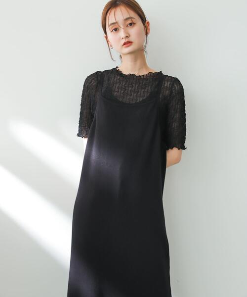 SENSE OF PLACE by URBAN RESEARCH（センスオブプレイスバイアーバンリサーチ）の「ニットキャミワンピース（ワンピース・レディース・ブラック/グリーン/ライトグレー/ピンク・ONE）」の5枚目の写真