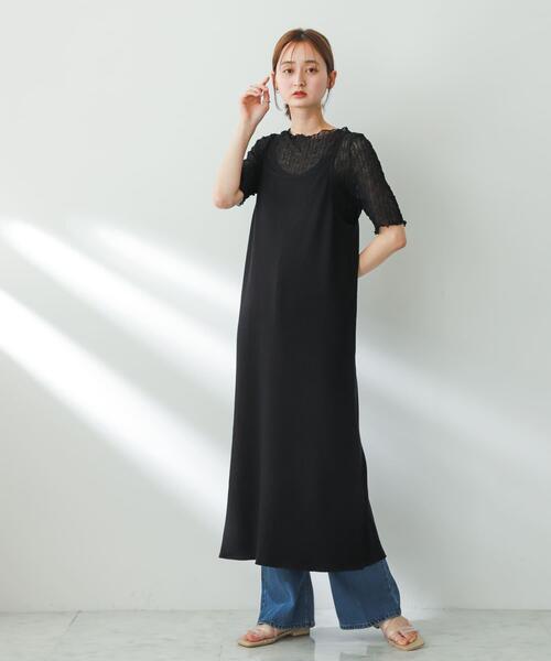 SENSE OF PLACE by URBAN RESEARCH（センスオブプレイスバイアーバンリサーチ）の「ニットキャミワンピース（ワンピース・レディース・ブラック/グリーン/ライトグレー/ピンク・ONE）」の6枚目の写真