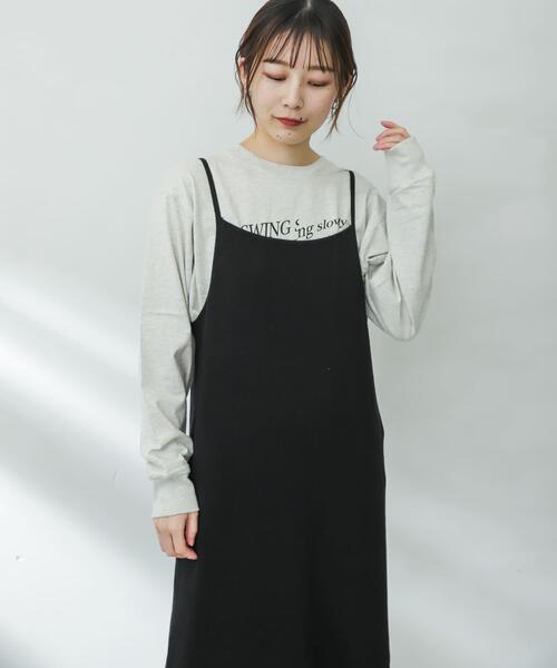 SENSE OF PLACE by URBAN RESEARCH（センスオブプレイスバイアーバンリサーチ）の「ニットキャミワンピース（ワンピース・レディース・ブラック/グリーン/ライトグレー/ピンク・ONE）」の10枚目の写真