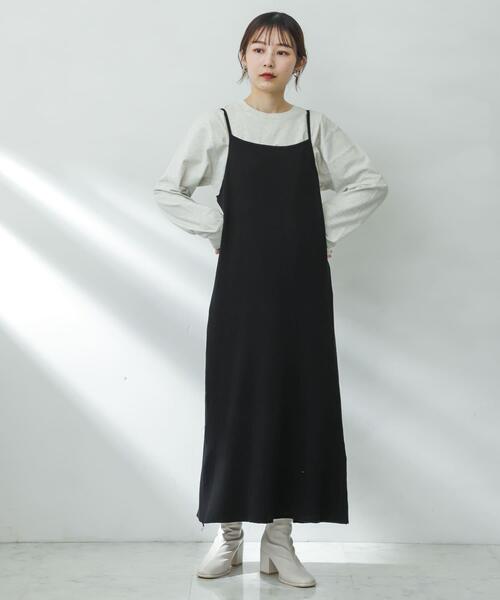 SENSE OF PLACE by URBAN RESEARCH（センスオブプレイスバイアーバンリサーチ）の「ニットキャミワンピース（ワンピース・レディース・ブラック/グリーン/ライトグレー/ピンク・ONE）」の12枚目の写真