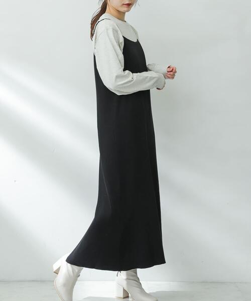 SENSE OF PLACE by URBAN RESEARCH（センスオブプレイスバイアーバンリサーチ）の「ニットキャミワンピース（ワンピース・レディース・ブラック/グリーン/ライトグレー/ピンク・ONE）」の13枚目の写真