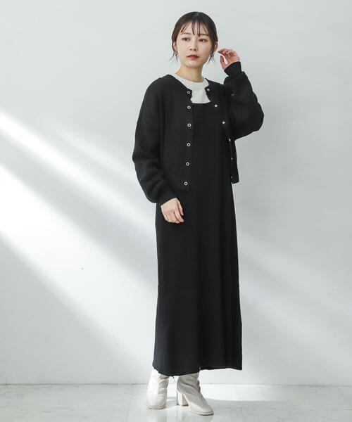 SENSE OF PLACE by URBAN RESEARCH（センスオブプレイスバイアーバンリサーチ）の「ニットキャミワンピース（ワンピース・レディース・ブラック/グリーン/ライトグレー/ピンク・ONE）」の15枚目の写真