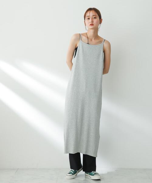 SENSE OF PLACE by URBAN RESEARCH（センスオブプレイスバイアーバンリサーチ）の「ニットキャミワンピース（ワンピース・レディース・ブラック/グリーン/ライトグレー/ピンク・ONE）」の21枚目の写真