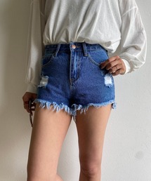 ダメージデニムショートパンツ