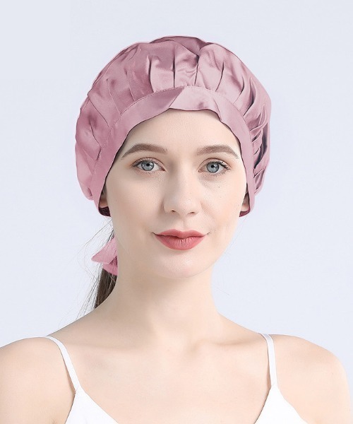 Esime（エシミー）の「シルクナイトキャップ（その他ルームウェア・レディース・ベージュ/ネイビー/ブラウン/グレー/ダークグレー/ラベンダー/ベージュ系その他/パープル系その他/ブラック/サーモンピンク/シャンパン/シルバー/ライトピンク・FREE）」の8枚目の写真