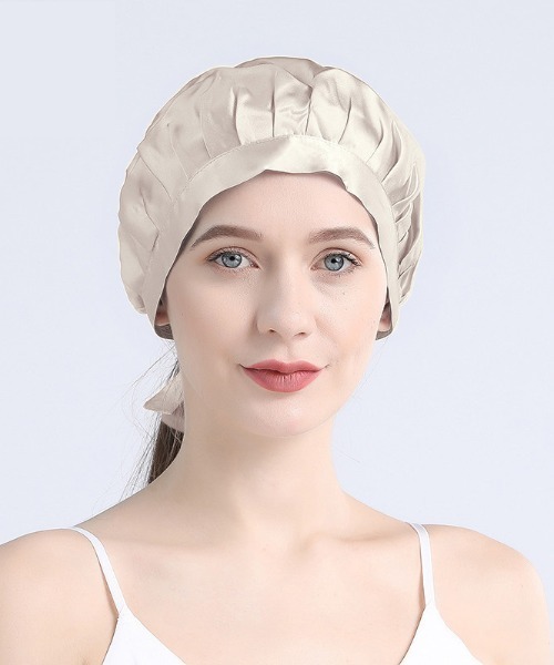 Esime（エシミー）の「シルクナイトキャップ（その他ルームウェア・レディース・ベージュ/ネイビー/ブラウン/グレー/ダークグレー/ラベンダー/ベージュ系その他/パープル系その他/ブラック/サーモンピンク/シャンパン/シルバー/ライトピンク・FREE）」の6枚目の写真