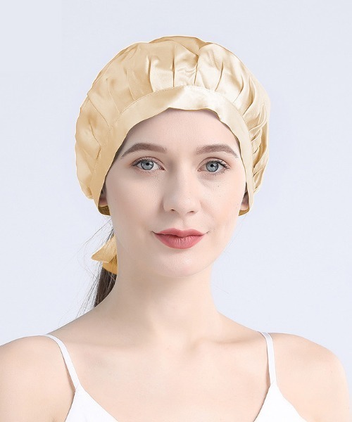 Esime（エシミー）の「シルクナイトキャップ（その他ルームウェア・レディース・ベージュ/ネイビー/ブラウン/グレー/ダークグレー/ラベンダー/ベージュ系その他/パープル系その他/ブラック/サーモンピンク/シャンパン/シルバー/ライトピンク・FREE）」の13枚目の写真