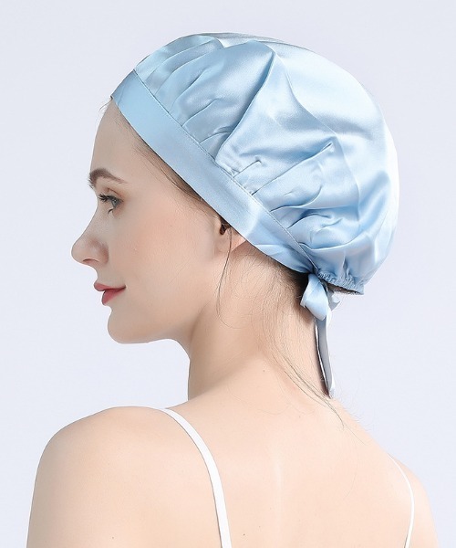 Esime（エシミー）の「シルクナイトキャップ（その他ルームウェア・レディース・ベージュ/ネイビー/ブラウン/グレー/ダークグレー/ラベンダー/ベージュ系その他/パープル系その他/ブラック/サーモンピンク/シャンパン/シルバー/ライトピンク・FREE）」の16枚目の写真