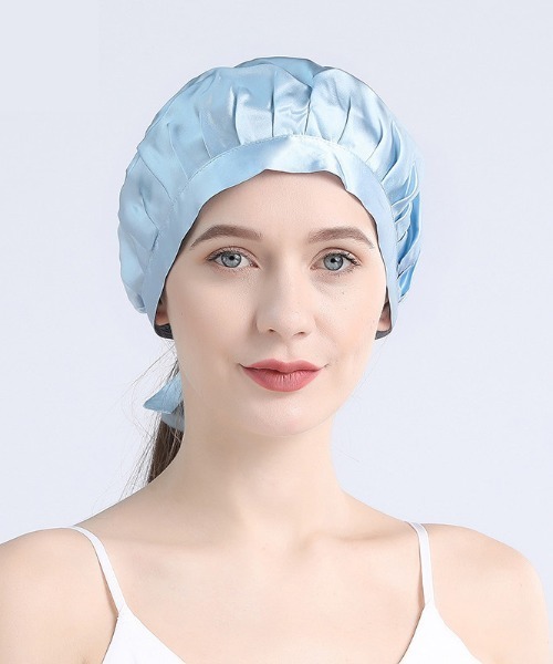 Esime（エシミー）の「シルクナイトキャップ（その他ルームウェア・レディース・ベージュ/ネイビー/ブラウン/グレー/ダークグレー/ラベンダー/ベージュ系その他/パープル系その他/ブラック/サーモンピンク/シャンパン/シルバー/ライトピンク・FREE）」の15枚目の写真