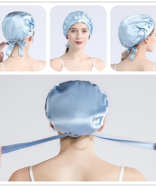 Esime（エシミー）の「シルクナイトキャップ（その他ルームウェア・レディース・ベージュ/ネイビー/ブラウン/グレー/ダークグレー/ラベンダー/ベージュ系その他/パープル系その他/ブラック/サーモンピンク/シャンパン/シルバー/ライトピンク・FREE）」の14枚目の写真