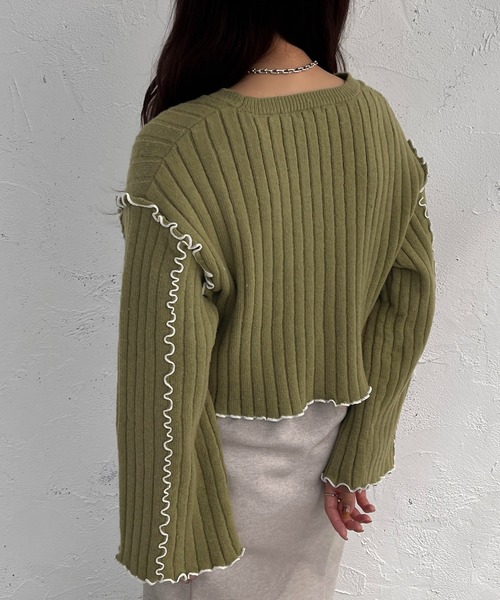 apres jour mignon(アプレジュールミニョン)の「メローショート丈ニット【ZOZOTOWN限定アイテム】(ニット/セーター・レディース・ブラック/グリーン/ライトベージュ・X-LARGE/フリー)」の18枚目の写真